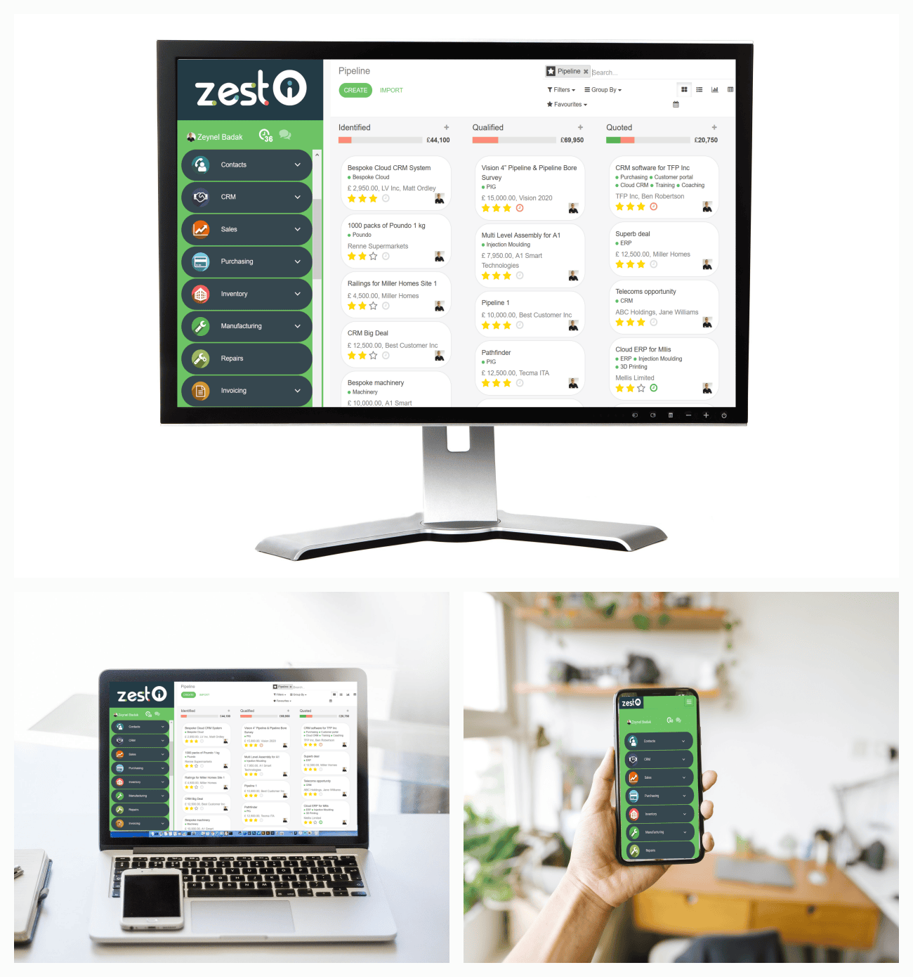 ZEST I-O Any Device Anywhere Accessibility ZEST I-O ERP MRP CRM Software Engineering Manufacturing Project SMEs